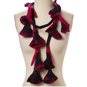 BOHO Pink And Black Gradient Floral Accent Scarf Neclace NWT